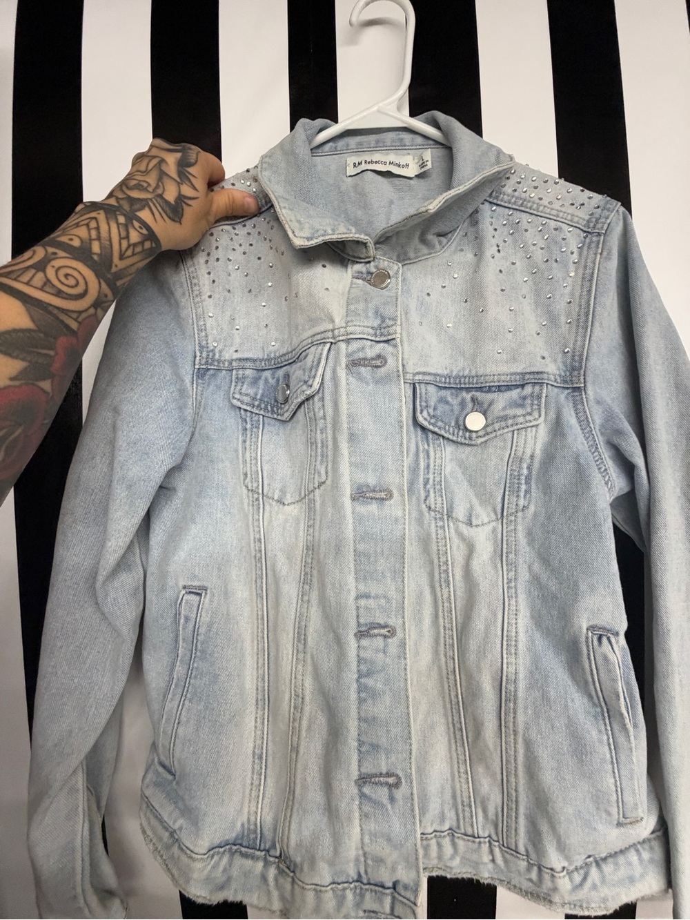 Rebecca Minkoff Light Blue Studded Denim Jacket